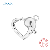 Fermoir de bijoux de forme spéciale VFOOK, design cœur, fermoir en argent sterling 925 pour la fabrication de bijoux de mariée OEM ODM