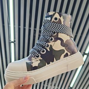 Chaussures Pour Femmes En Gros Shoelace Chaussures Outdoor Casual Boots Fashion High Top PU <b>Leather</b> Ladies Platform <b>Sneakers</b> - Product Image 6