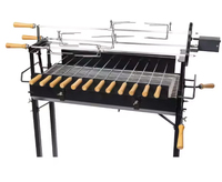 Barbecue à charbon de bois portable pliable de luxe Foukou Chypre, robuste, avec broche et dispositif de sécurité anti-flamme en acier de 3 mm d'épaisseur
