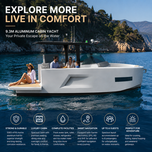 Yate de Cabina de Aluminio Kinlife Premium de 9 Metros, Elegante Crucero Familiar con Accesorios Marinos Completos - Product Image 4