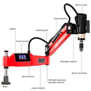 Vente en gros 1800w 156rpm <span class=keywords><strong>M6</strong></span>-M30 bras flexible écrou vis servo taraudeuse électrique pour machine de forage de filetage métallique de tuyau - Product Image 3