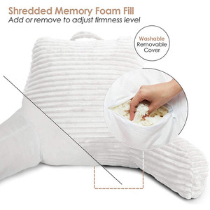 <span class=keywords><strong>Coussin</strong></span> de lecture et de soutien dorsal pour lit, canapé et dossier de fauteuil, grand format, avec accoudoirs, housse amovible, en mousse à mémoire de forme déchiquetée, thérapeutique - Product Image 2