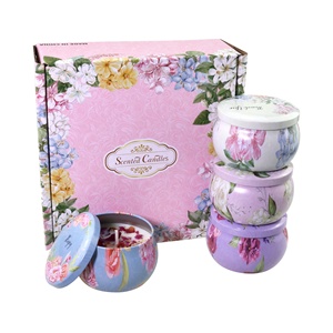 Lilin Aromaterapi Romantis dari Lilin Kedelai Per Kaleng, <span class=keywords><strong>Set</strong></span> Hadiah Terbaik, Empat Aroma, Lilin Pereda Stres, Label Pribadi, Beraroma - Product Image 4