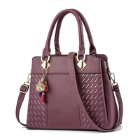 Nouveaux sacs fourre-tout décontractés gris coréens pour femmes 2026 – Sacs à main de voyage de luxe avec fermeture éclair, pompon, en cuir PU imperméable et polyester