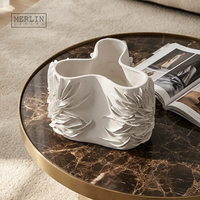 Vase artisanal Merlin Living en porcelaine blanche, vase en carrelage, vase en céramique moderne pour la décoration de la maison, fabrication de la fabrique de céramique de Chaozhou