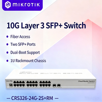 MikroTik CRS326-24G-2S+RM Cloud Router Switch 24 Port Gigabit 2*10G SFP+ 1U Rack Mount RouterOS untuk Switch Jaringan ISP Mikrotik