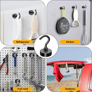 Đen Mạnh Mẽ Móc Từ 80 Lbs 99 Lbs, Mạnh Mẽ Móc Từ Thích Hợp Cho Tủ Lạnh Nhà Bếp Công Cụ Phòng - Product Image 5