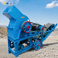 Concasseur à marteaux haute efficacité PC-400x600, 10-15 T/h, installation de concassage de pierres portable diesel pour le travail sur les briques, le verre et l'exploitation minière