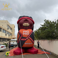 Ballon géant de caractère indien voyous gonflables de 6m de haut pour l'affichage carré, mauvais homme de dessin animé gonflable imprimé de logo