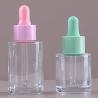 Vente en gros de flacons compte-gouttes en verre à épaule plate colorés de 10 ml, 15 ml, 20 ml, 30 ml, 50 ml, vides, pour huiles essentielles
