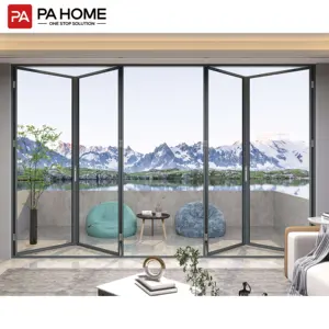 PA interior luxury custom modern design pvc aluminum folding glass bifold door