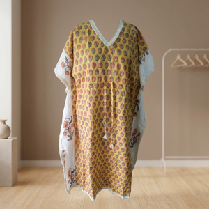 Nuevo Kaftán Corto de Diseño Indio para Mujer, 100% Algodón, Fabricante de Ropa Femenina, Kimono Corto de Algodón, Kaftán de Playa - Product Image 3