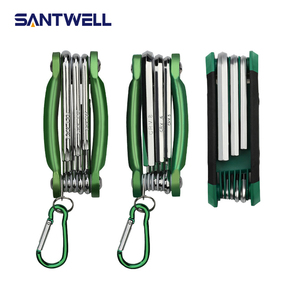 Juego de Llaves Allen Plegables Santwell de 8 Piezas, Llaves Hexagonales de Acero Cromado con Gancho Mosquetón para Reparaciones DIY - Product Image 2