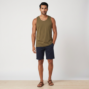 Camiseta sin mangas de punto acanalado transpirable para hombre, estilo musculoso, venta al por mayor, modelo 2026, chaleco de poliéster/algodón de gran éxito. - Product Image 1