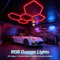 Lampes de garage hexagonales RGB à assembler soi-même pour l'éclairage des garages, des sous-sols, des expositions et des salles d'exposition
