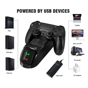 SYYTECH-soporte de carga Dual para mando de juego, Joystick USB para PlayStation 4, <span class=keywords><strong>PS4</strong></span> Pro Slim, accesorios de base de carga - Product Image 2