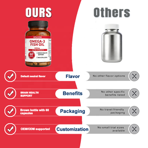 Омега-3 рыбий жир под собственной торговой маркой 2400 мг - OEM/ODM для здоровья мозга, с <span class=keywords><strong>EPA</strong></span> и <span class=keywords><strong>DHA</strong></span> - 60 мягких капсул - Product Image 6