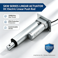 Actionneur linéaire robuste 1500N IP54, tige de poussée électrique DC, course personnalisée, pour automatisation industrielle