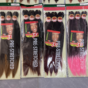 Tressage des cheveux 3X Afro Kinky Yaki pré-étiré, cheveux pour <span class=keywords><strong>tresses</strong></span>, 26 pouces, 300g, extensions synthétiques pour crochet, accessoires pour cheveux - Product Image 3