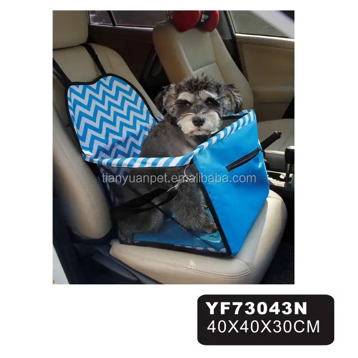 Suministros para mascotas azul Zig zag de impresión espesar paño de Oxford coche frente perro cubierta de asiento de fabricante
