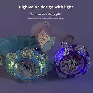 3D de dibujos animados Sanrio colorido luminoso cristal puntero niños <span class=keywords><strong>reloj</strong></span> de cuarzo My Melody Hello Kitty estudiante <span class=keywords><strong>reloj</strong></span> al por mayor - Product Image 4