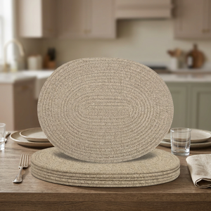 Sets de table ovales en jute tissé sur mesure pour la maison, les banquets et la cuisine - Product Image 2