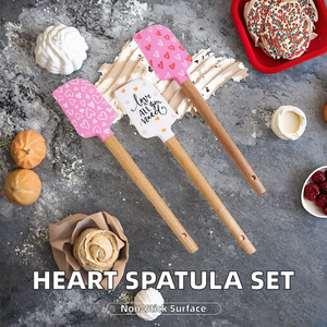 Pinky 2025 Valentine Của Món Quà Thiết Lập Mô Hình Trái Tim Silicone Nướng Thìa & Bánh Scraper Màu Hồng Pastry Công Cụ Cho Bột - Product Image 2