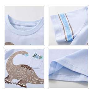 Vêtements pour garçons, tenues d'été pour petits garçons, vêtements à manches courtes, ensembles de survêtements dinosaures, t-shirt et short, 2-7 ans - Product Image 4