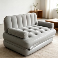 Sofá Inflable Plegable de PVC, Sofá de Aire Portátil, Cama de Aire, Silla, Colchón de Aire con Bomba Integrada, Canapé Gonflable