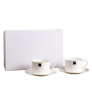 Juego de Taza y Platillo de Café Minimalista y Elegante, Porcelana China Tallada, Apto para Lavavajillas y Microondas, Regalo Ideal para el Té de la Tarde - Product Image 1