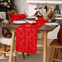 Chemin de table de Noël moelleux, motif sapin de Noël, décorations en peluche douillettes, motif étoile, pour les fêtes de fin d'année à la maison