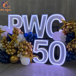 Partybedarf LED Riesen RGB Neon Leuchtzahlen Buchstaben 90cm 120cm für Heiratsantrag Hochzeit Jubiläum Abschlussfeier Event - Product Image 4