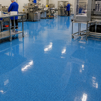 Peintures pour sols en sable coloré, vente en gros directe d'usine, revêtement liquide époxy bi-composant auto-nivelant personnalisé
