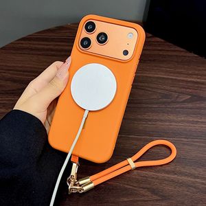Custodia Magnetica Opaca in <span class=keywords><strong>Silicone</strong></span> Liquido per <span class=keywords><strong>iPhone</strong></span> 16 <span class=keywords><strong>Pro</strong></span> <span class=keywords><strong>Max</strong></span> e 17 <span class=keywords><strong>Pro</strong></span> <span class=keywords><strong>Max</strong></span> con Cinturino da Polso e Confezione Regalo - Vendita all'Ingrosso - Product Image 6