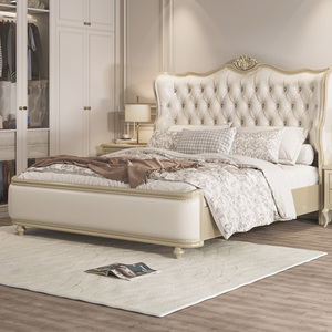 Lit plateforme moderne de luxe européen en cuir rembourré avec rangement, en bois massif, taille <span class=keywords><strong>King</strong></span>, Double ou Queen - Product Image 3