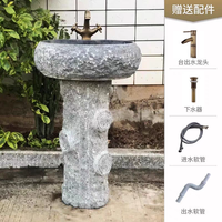 Lavabo sur pied moderne en granit poli avec finition imperméable pour la décoration des salles de bain à domicile et dans les hôtels