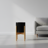 Rak Tanaman Kayu Modern Ramah Lingkungan Houselin Mid Century yang Dapat Disesuaikan, dengan Finishing Pernis dan Rak Penanam