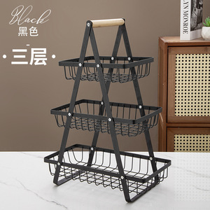 Creative Multi-Layer Slim Space Metal <strong>Fruit</strong> Basket Home Living Room Dried <strong>Fruit</strong> Snack Storage Rack Three-Layer Detachable Shelf - Product Image 5