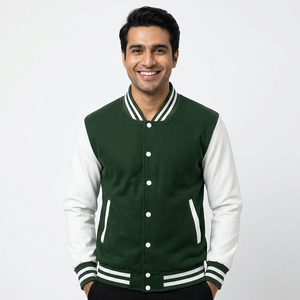 Chaqueta universitaria de béisbol con letras para hombre, chaqueta de lona de alta calidad con logotipo personalizado, chaqueta de béisbol universitaria para hombre - Product Image 1