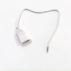 White Eu socket with 1m cable VDE certified 2x0.75mm2 wire