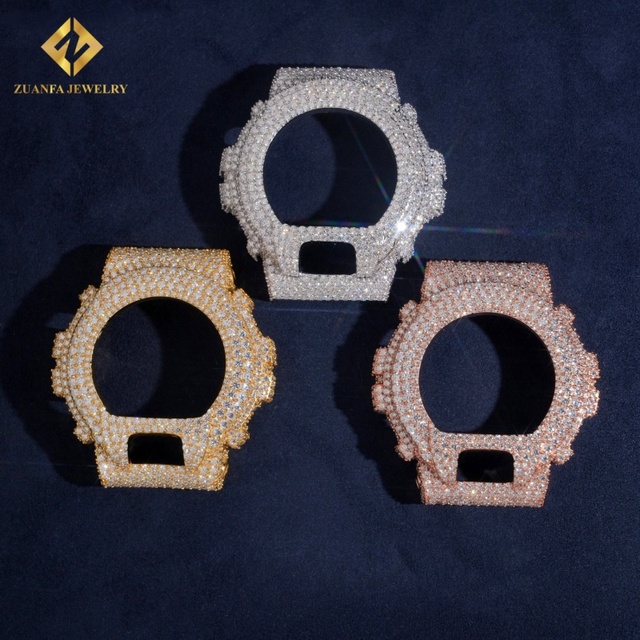 Factory Direct Fine Jewelry Hip Hop 925 Silver Gold Plated Moissanite Diamond Iced Out DW6900 Bezel Moissanite Watch Case