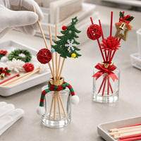 Diffuseur de parfum en verre de Noël 120 ml avec bâtonnets décoratifs, durée de vie de 3 mois