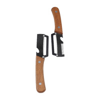 Nieuwe aanwinst: roestvrijstalen multifunctionele tool met houten handvat, bieropener, uienhakselaar, fruit- en groenteschiller voor koken