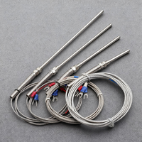 Capteur de température RTD à 3 fils Pt100 avec sonde en acier inoxydable, types de thermocouples K/J/S/N, connecteur aviation