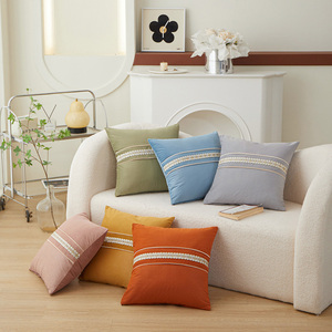 Nordic Solid Color <strong>Decorative</strong> <strong>Throw</strong> <strong>Pillow</strong> Soft Mink Butterfly Lace Patchwork Cushion Cover - Product Image 1