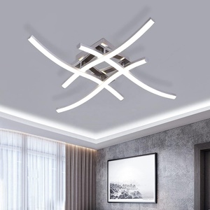 Modern Simple LED Four-Wave <strong>Ceiling</strong> <strong>Lights</strong> for Living Room Bedroom Wave-Shaped Luminaires Iron Base Acrylic AC for Hotels - Product Image 3