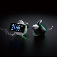 Chargeur sans fil magnétique 4-en-1 Qi2.2 25W avec haut-parleur et lumière ambiante RVB colorée, charge smartphone, montre connectée et écouteurs