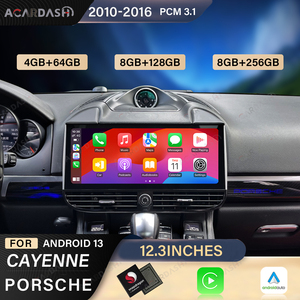 Nuovo Aggiornamento Schermo Multimediale Android da 12,3 Pollici con CarPlay e GPS per Porsche Cayenne 958 2010-2016 - Product Image 2