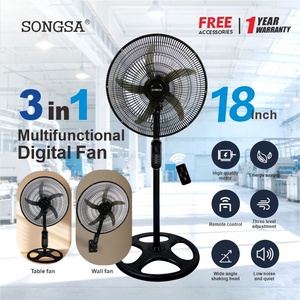 Ventilateur électrique oscillant télécommandé OEM robuste avec moteur entièrement en cuivre, diamètre de la pale de 17,9 pouces, faible niveau sonore (35-39 dB), économe en énergie - Product Image 1