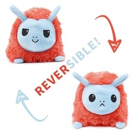 Peluche chaton réversible écologique de haute qualité, jouet mignon à double face, rembourrage inclus, pour la décoration automobile, les vêtements et les textiles de maison (lot de quatre)
